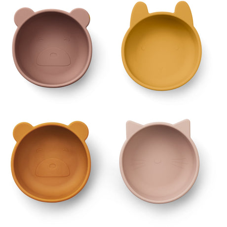 LIEWOOD Rose Mix Iggy Silicone Bowls 4-Pakke