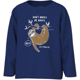 Name It Sodalite Blue Sloth Nmmvagno Ls Loose Topp