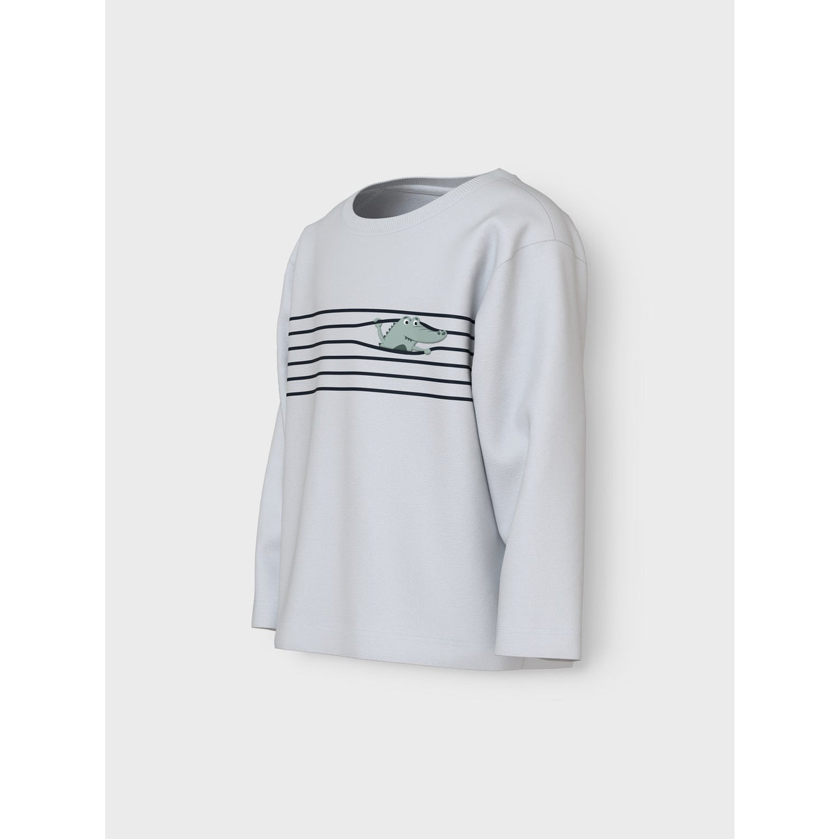 Name It Bright White Croco Lines Nmmvagno Ls Loose Topp