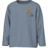 Name It Dusty Blue Llama Pocket Nmmvagno Ls Loose Topp