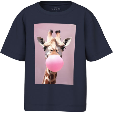 Name It Navy Blazer Giraffe Nmfvotea Ss Nreg Topp