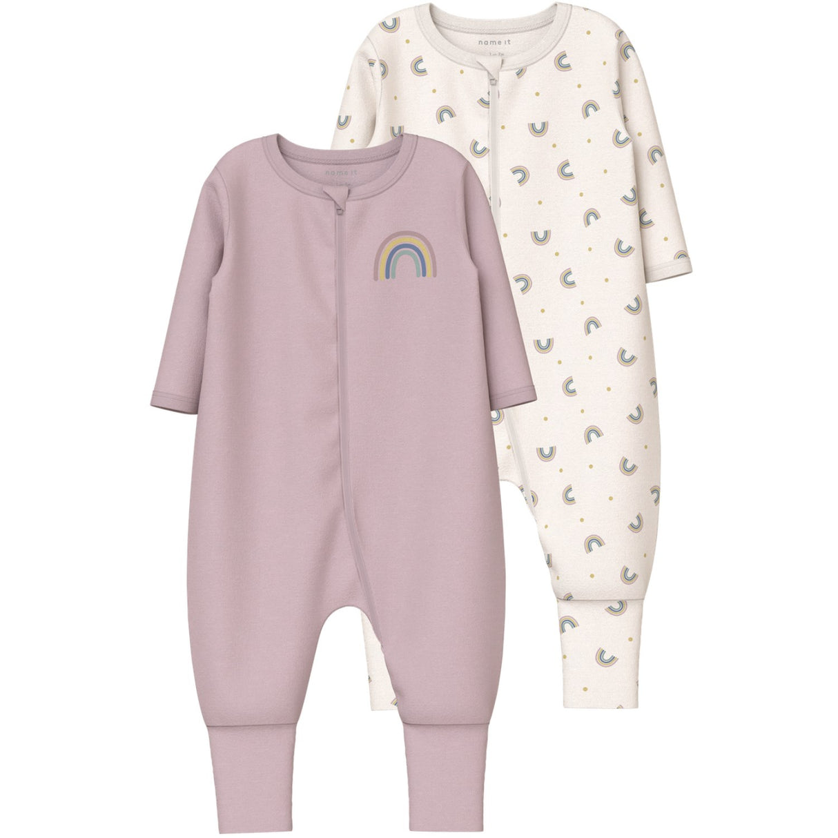 Name It Jet Stream Nbfnightsuit 2P Zip Ff Jet Rainbow Noos