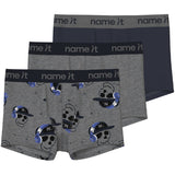 Name It Dark Grey Melange Nkmboxer 3P Dark Grey Mel Skull Noos