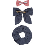 Copenhagen Colors Navy Check Combi Check Hair Accssories 3-Pak