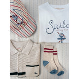Konges Sløjd Off White/Multi Strip 2 Pack Rib Strømper