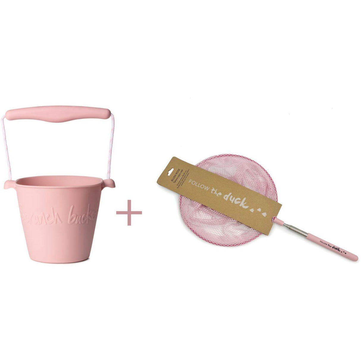 Scrunch & Follow The Duck Dusty Rose Bøtte Og Fiskenet Bundle