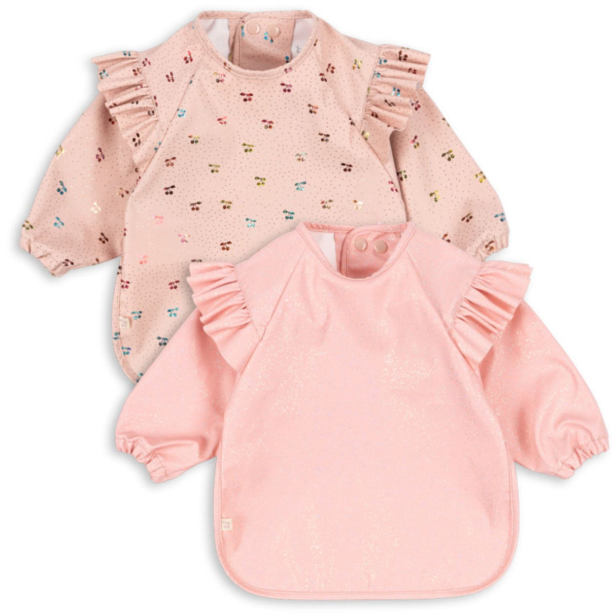 Konges Sløjd Cherry Sparkle 2 Pack Dinner Smekke Med Ermer og Frill