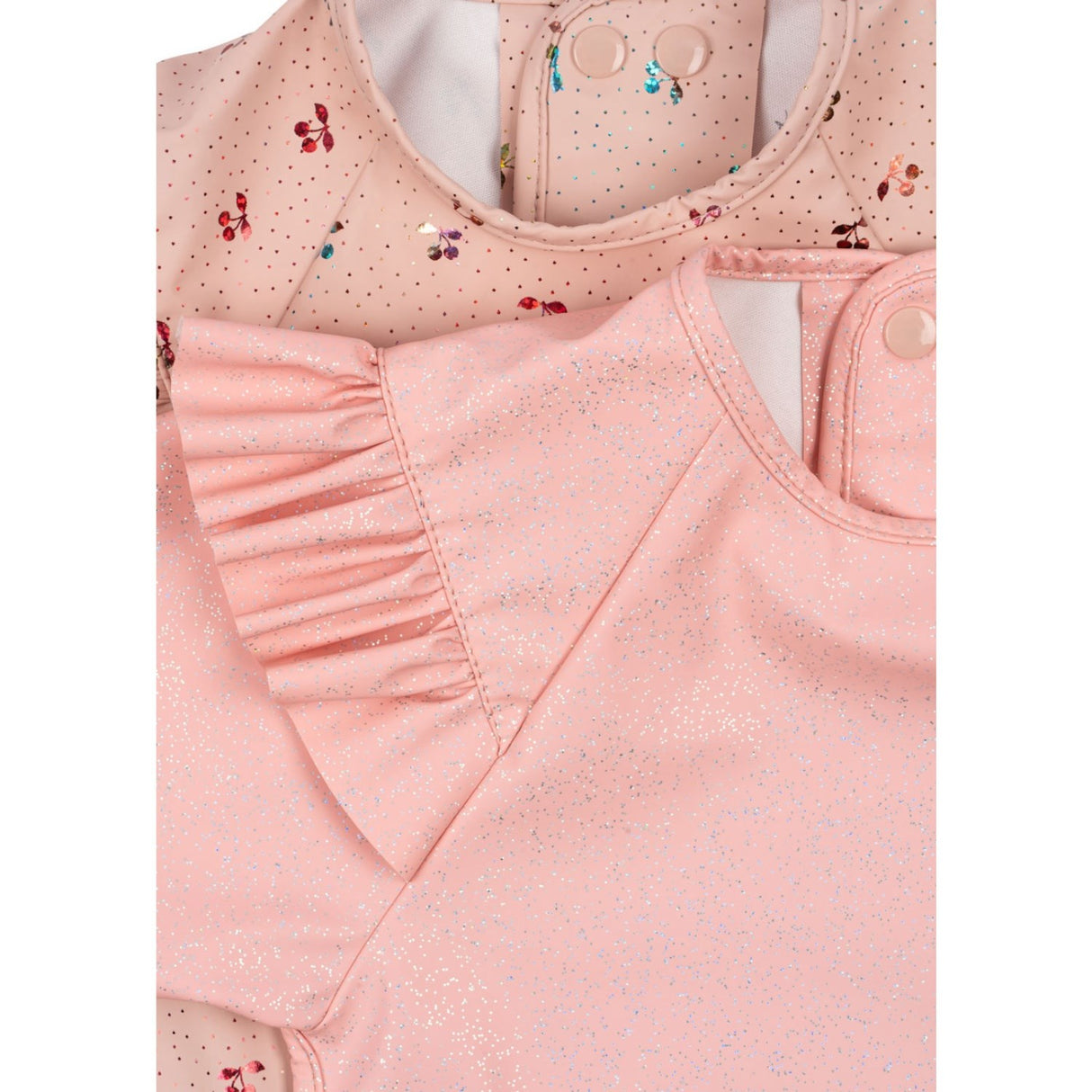Konges Sløjd Cherry Sparkle 2 Pack Dinner Smekke Med Ermer og Frill