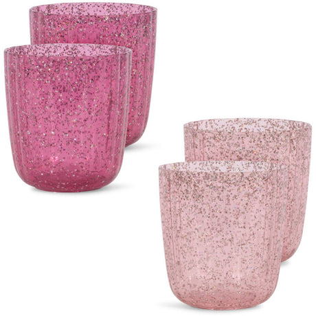 Konges Sløjd Sparkling Pink Mix Glitter Kopp 4 Pack