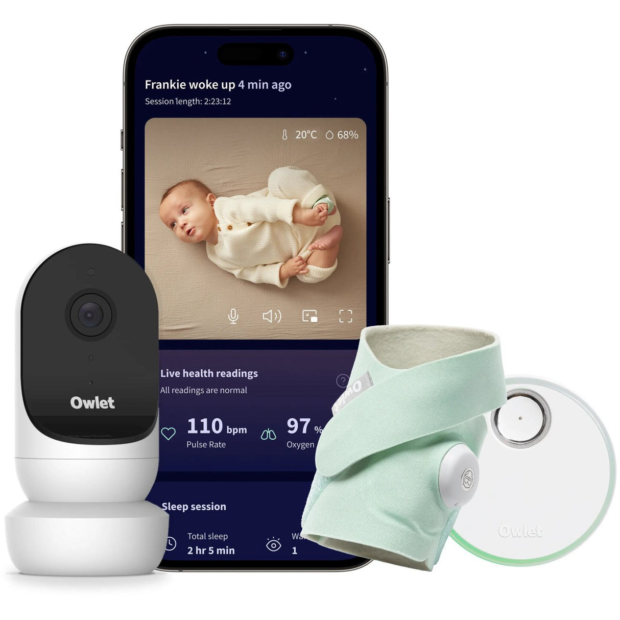 Owlet Mint Dream Strømpe + Cam2 Bundle