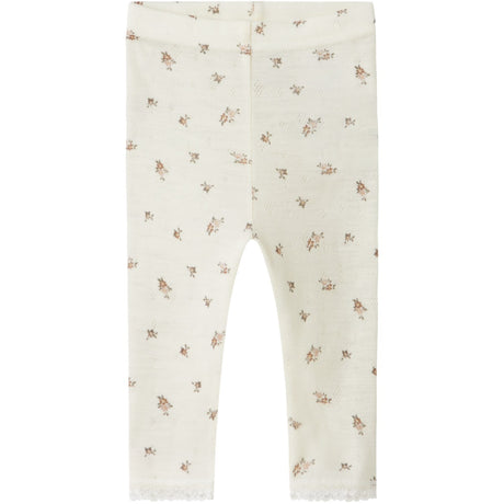 Name It Snow White Small Flowers Nbfwang Ull Needle Leggings Noos