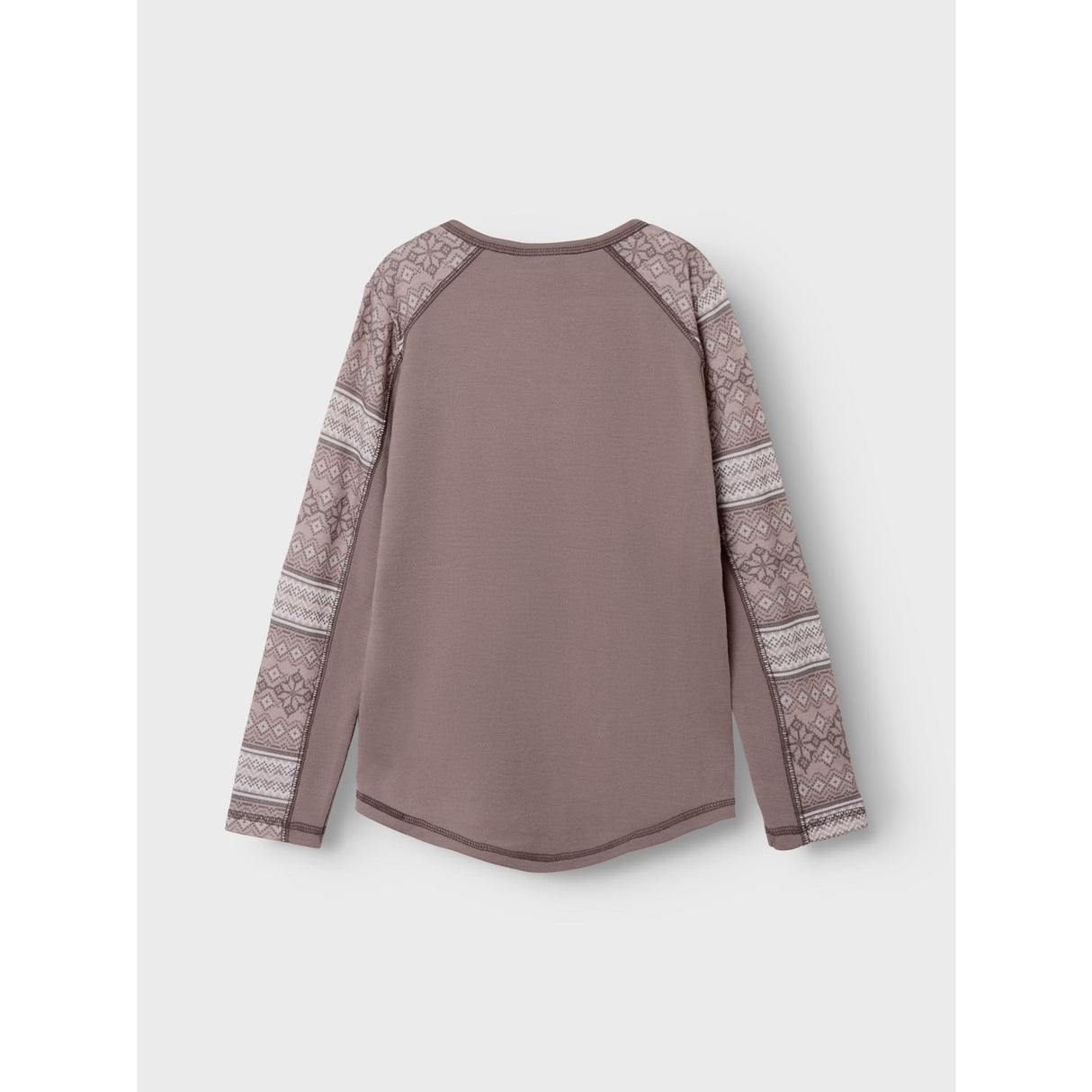 Name It Antler Snow Pattern Nkfwillto Ull Ls Topp