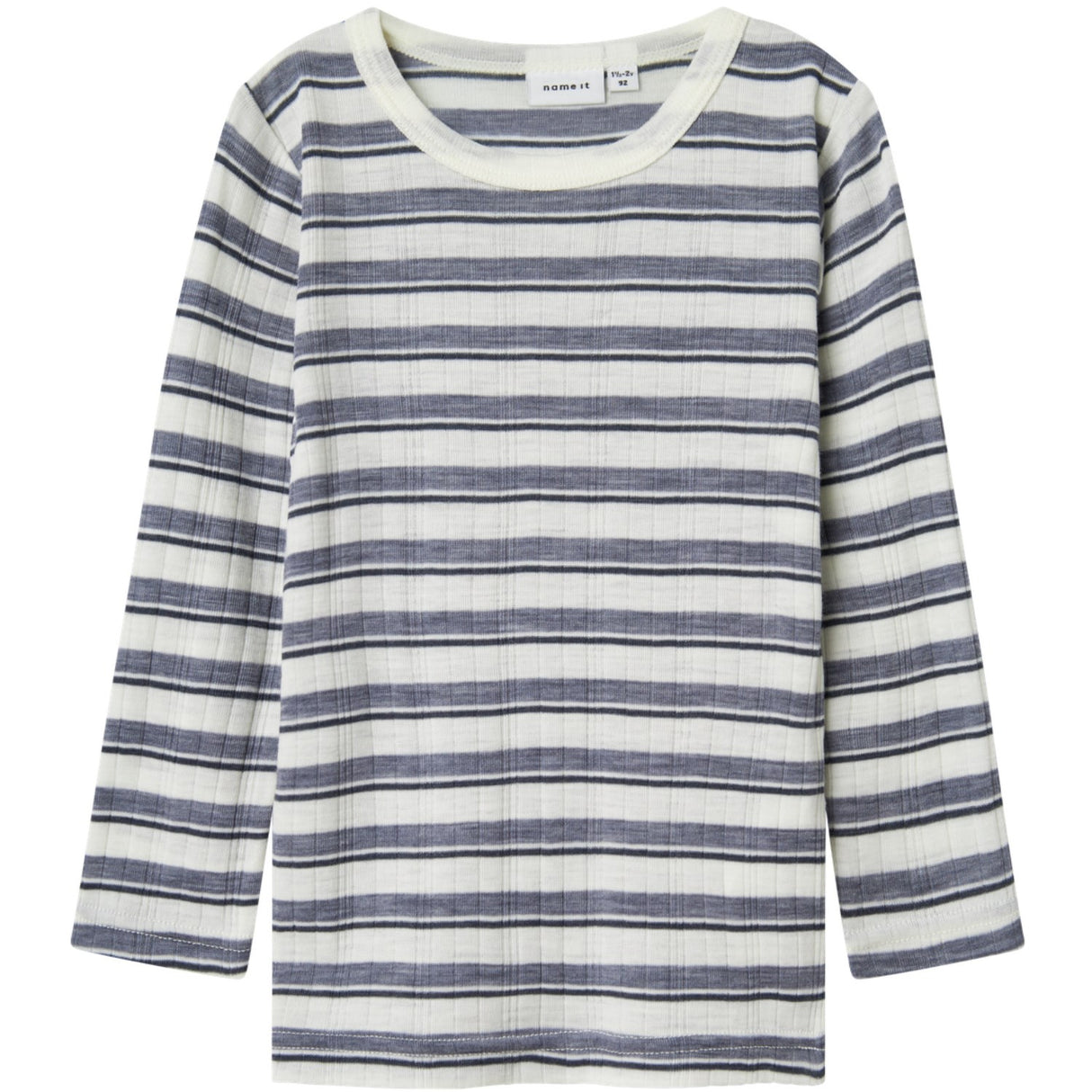 Name It Folkstone Gray Snow White Nmmwang Ull Needle Ls Topp Noos