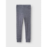 Name It Folkstone Gray Nmmwang Ull Needle Long Johns Solid Noos
