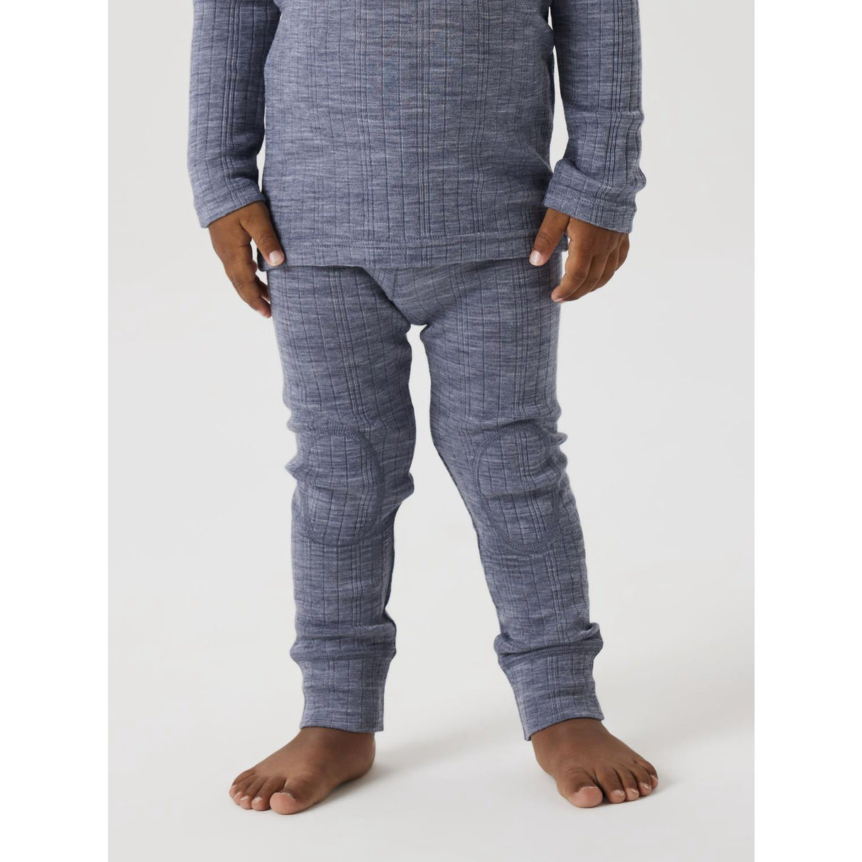 Name It Folkstone Gray Nmmwang Ull Needle Long Johns Solid Noos