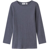 Name It Folkstone Gray Nmmwossa Wo/Si Rib Ls Topp