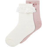 Name It Snow White Nmfwakma Wo/Bl Structure 2P Strømper