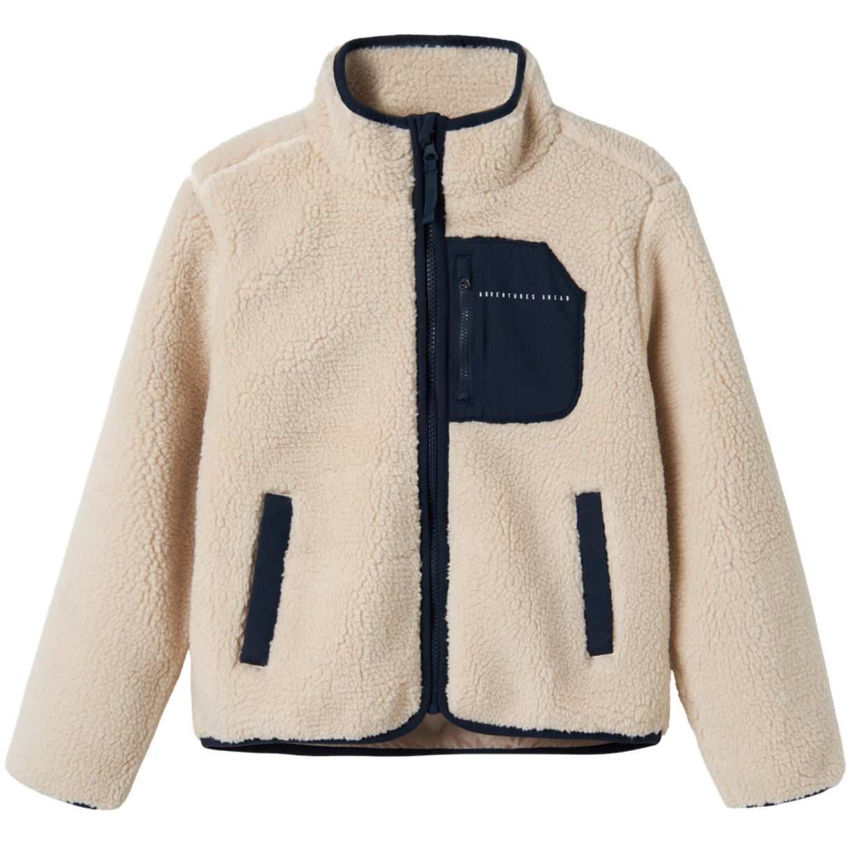 Name It Moonbeam Chest Pocket Dark Sapphire Nknmattia Sherpa Jakke Pb