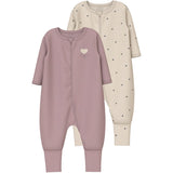 Name It Summer Sand Nbfnightsuit 2P Zip Ff Heart Noos