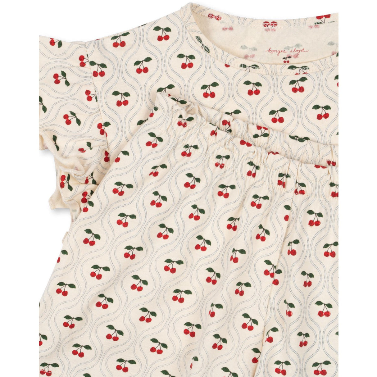 Konges Sløjd Cherry Motif Lin Frill Sett Gots