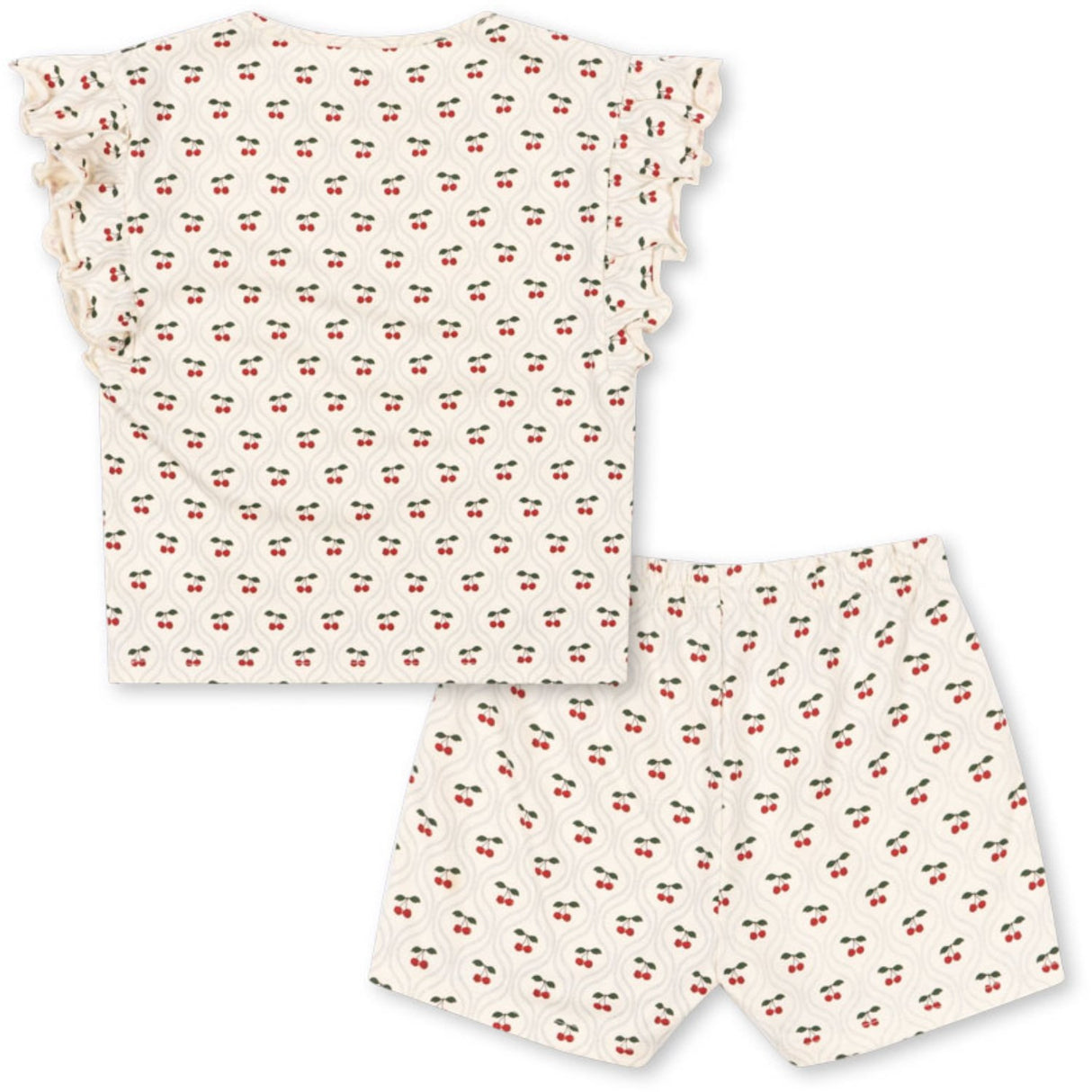 Konges Sløjd Cherry Motif Lin Frill Sett Gots