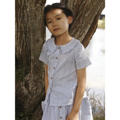 Lil'Atelier Zen Blue Nmfhazelle Ss Loose Skjorte Lil