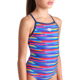 Arena Multi Girl'S Arena Racing Stripe Badedrakt Lightdrop Back