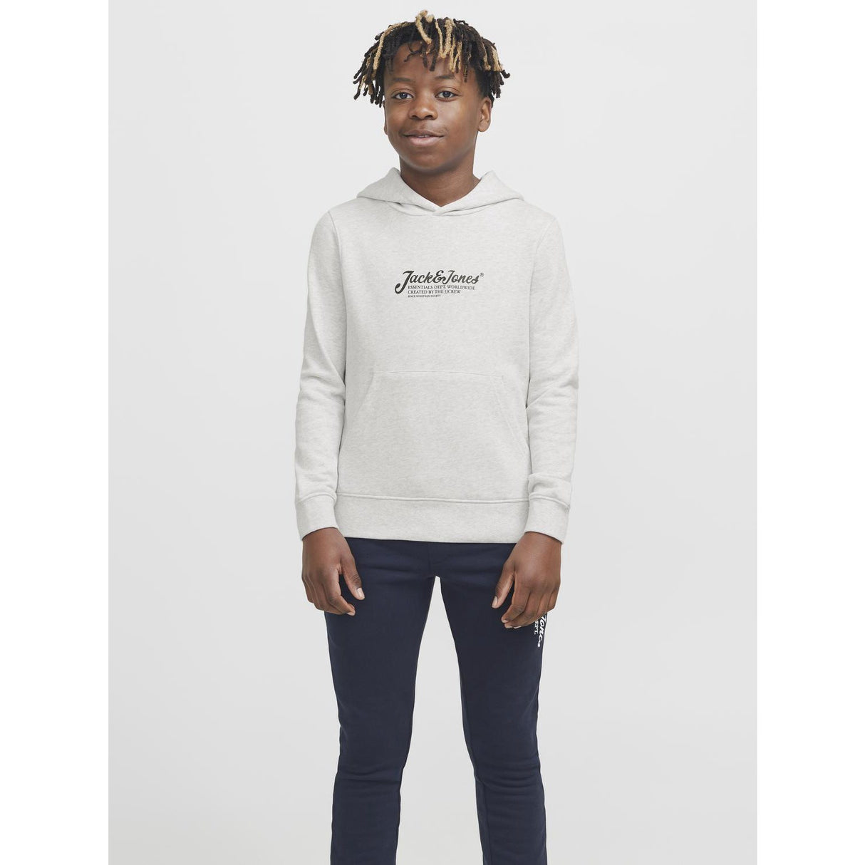 Jack & Jones Junior White Melange Jjbeau Sweat Hette Jnr