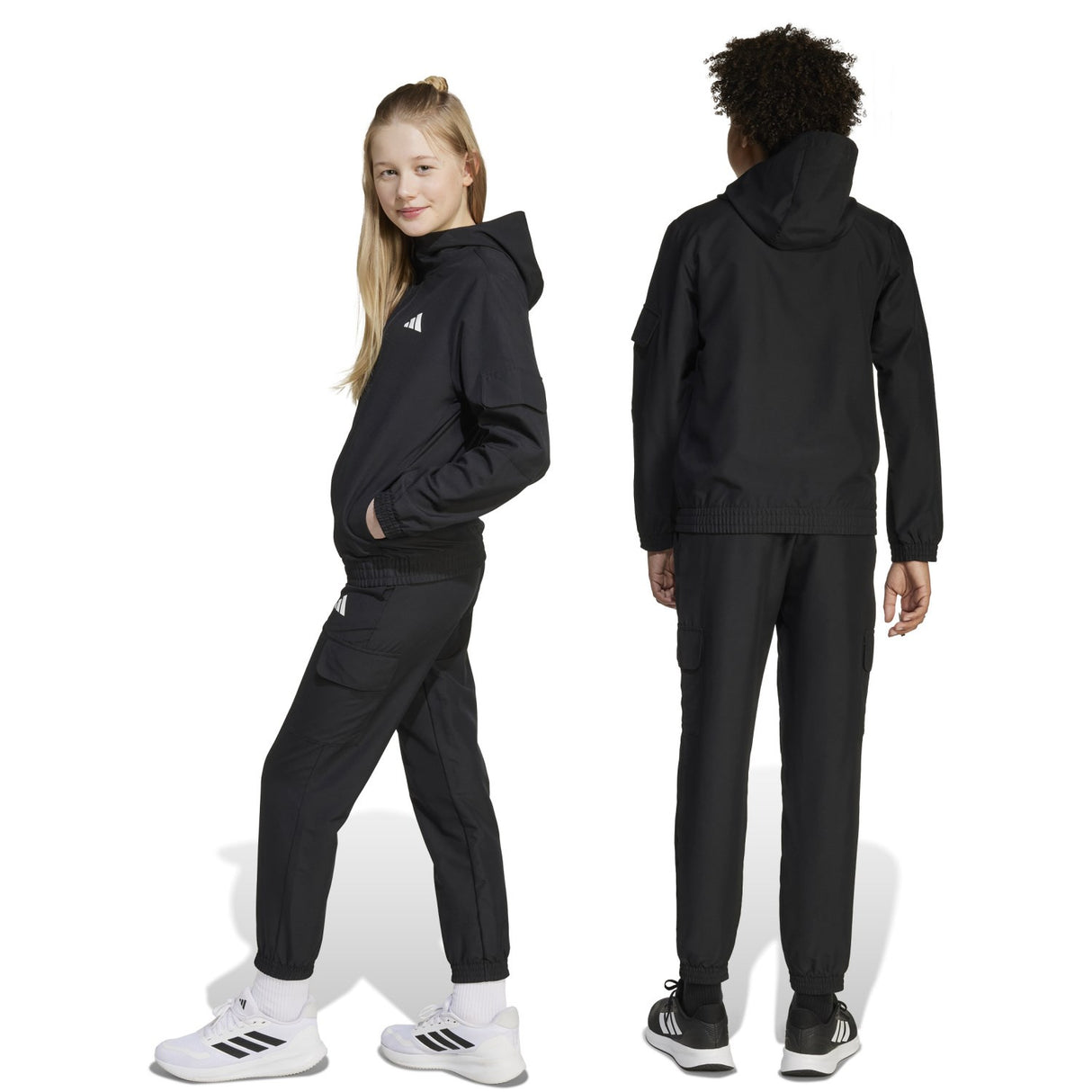 adidas Originals Black/White J Wv Cargo Tracksuit