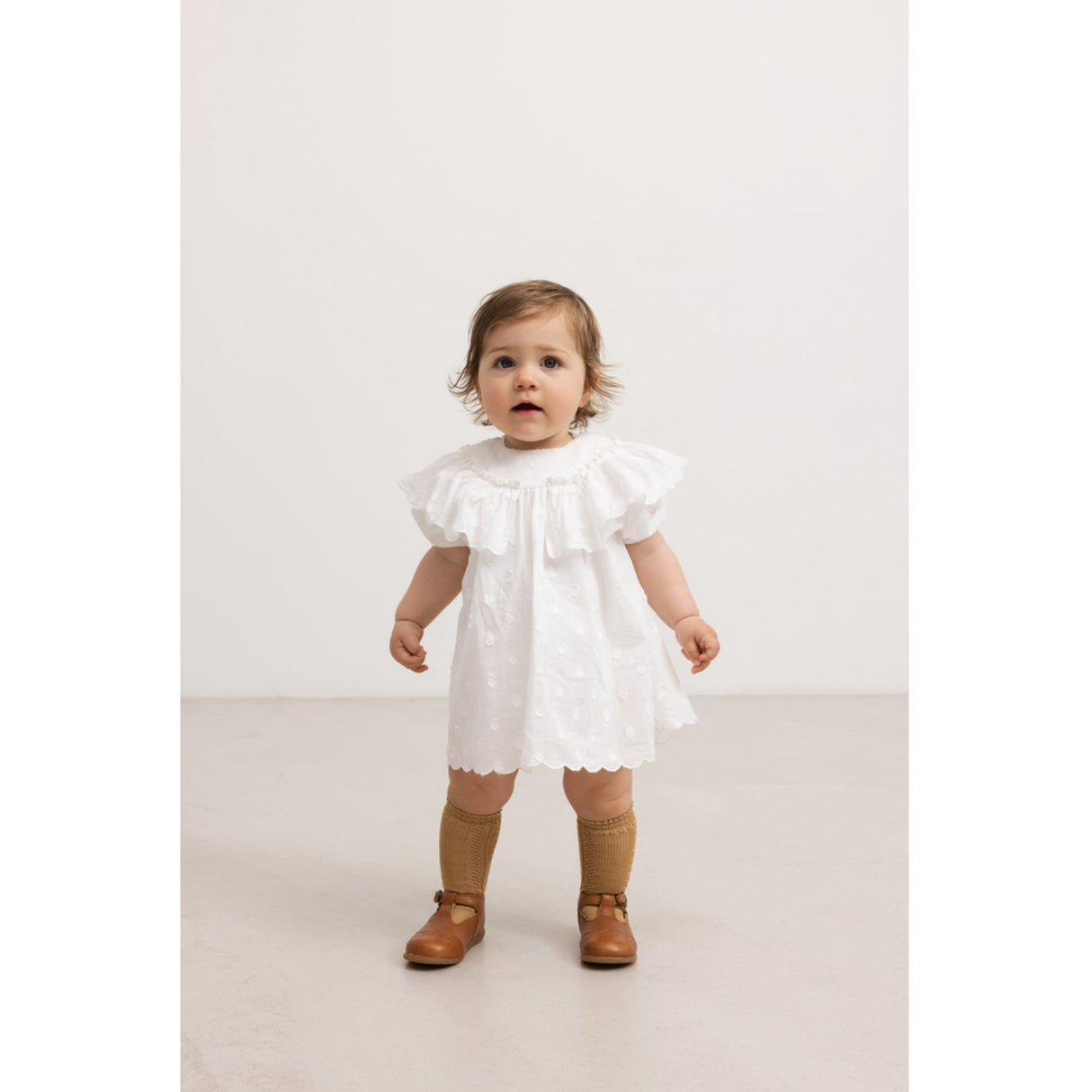 MarMar Dobby Dots Gentle White Delsa B Kjole