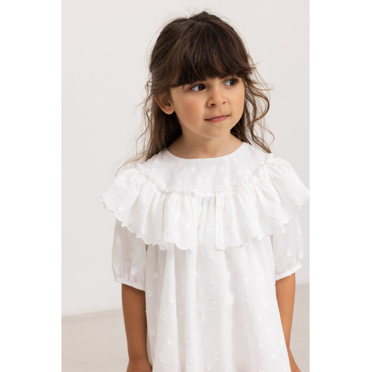 MarMar Dobby Dots Gentle White Delsa Kjole