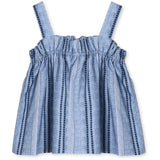 Fliink Navy Amie Ruffle Topp