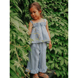 Fliink Navy Amie Ruffle Topp