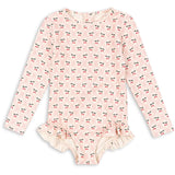 Konges Sløjd Cherry Pink Motif Merle Ls Badedrakt Grs