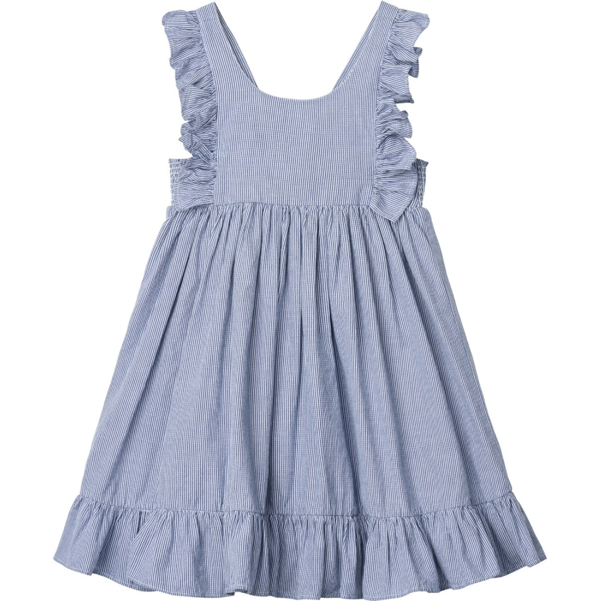 MarMar Fine Cotton Navy Stripe Danita Frill Kjole