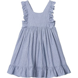 MarMar Fine Cotton Navy Stripe Danita Frill Kjole