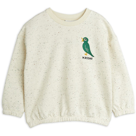 Mini Rodini Offwhite Bird Emb Neps Collegegenser