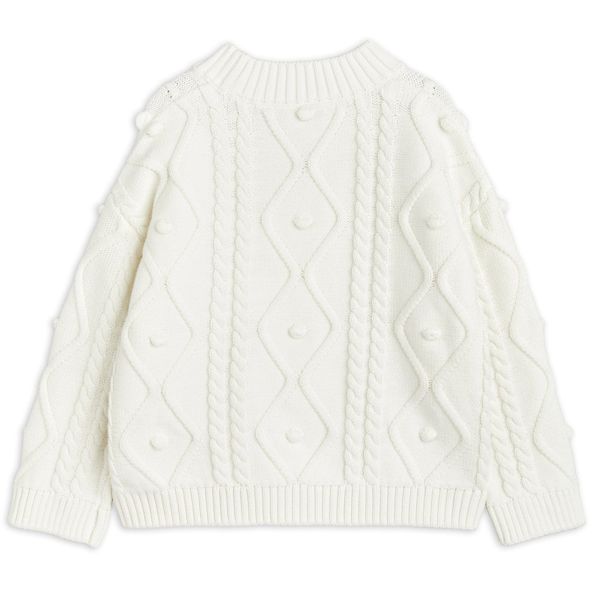 Mini Rodini Offwhite Panda Texture Strikk Sweater