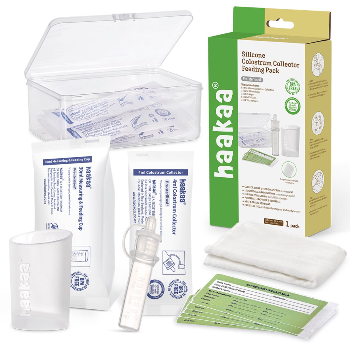 Haakaa Clear Colostrum Collector 6-Pakke Incl. Silikon Kopp