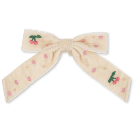 Konges Sløjd Pearled Ivory Fløyel Bue Pearly Hårklipp