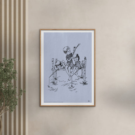 Poster & Frame Astrid Lindgren - Fishing Rod - Lotta