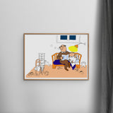 Poster & Frame Alfons Åberg - Godnat Alfons - Far Læser Godnathistorie