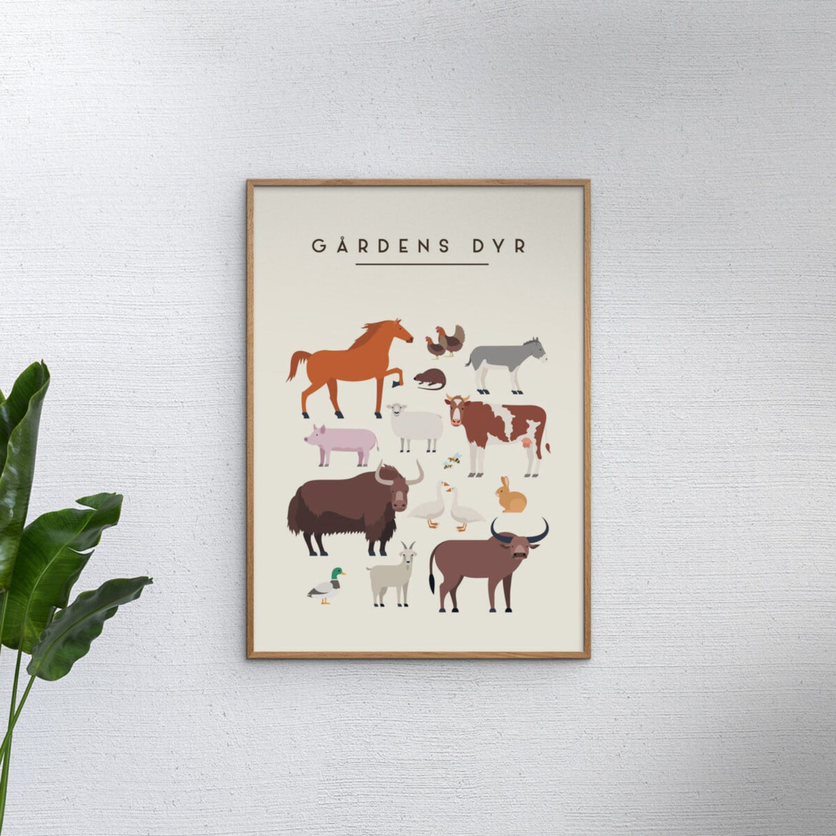 Poster & Frame Citatplakat - Gårdens Dyr – Børneplakat