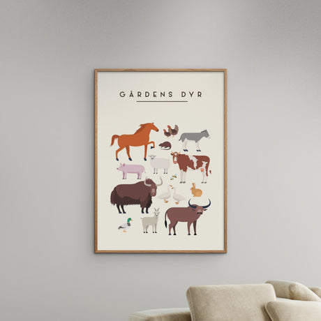 Poster & Frame Citatplakat - Gårdens Dyr – Børneplakat