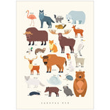 Poster & Frame Citatplakat - Europas Dyr – Børneplakat