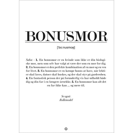 Poster & Frame Citatplakat - Bonusmor Definition