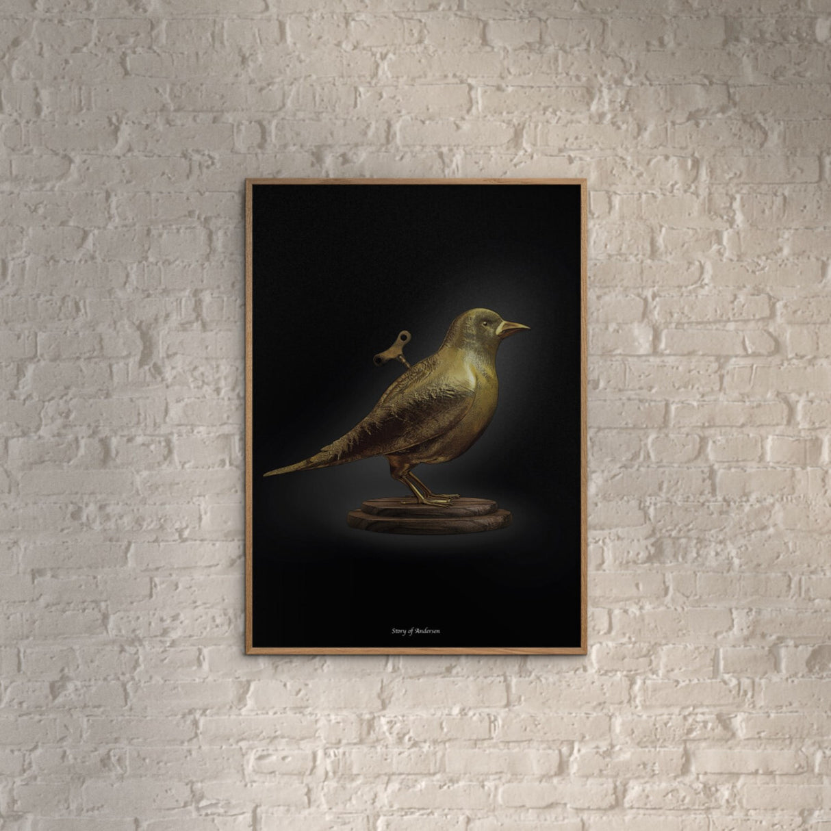 Poster & Frame Story Of Andersen - Nattergalen - Hvid/Sort Baggrund