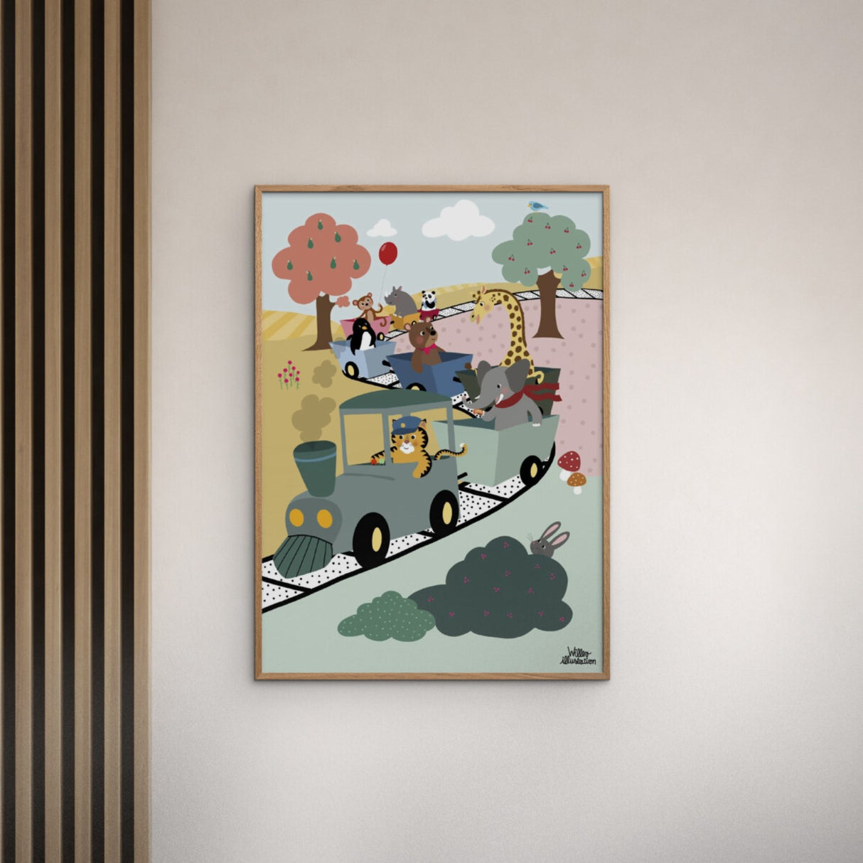 Poster & Frame Willero Illustration - Adventure Train