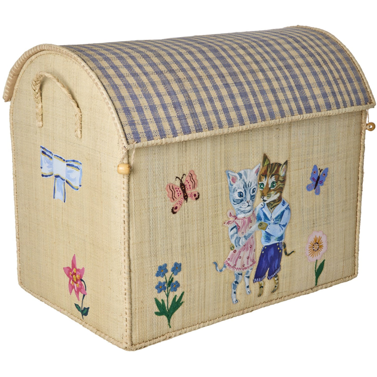 Rice Nathalie Lété Theme Raffia Leketøy Baskets 3-Pakning