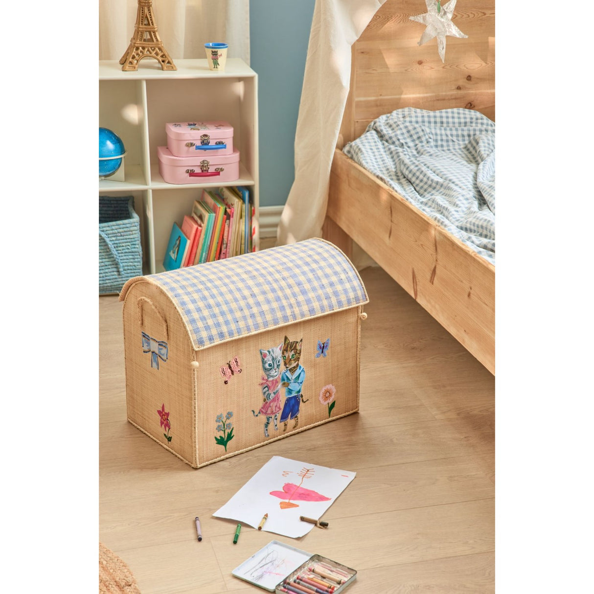 Rice Nathalie Lété Theme Raffia Leketøy Baskets 3-Pakning